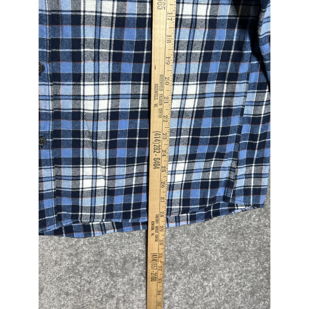 Eddie Bauer Flannel Shirt Mens Size Large Blue White Plaid Long Sleeve Button Up - Picture 7 of 7
